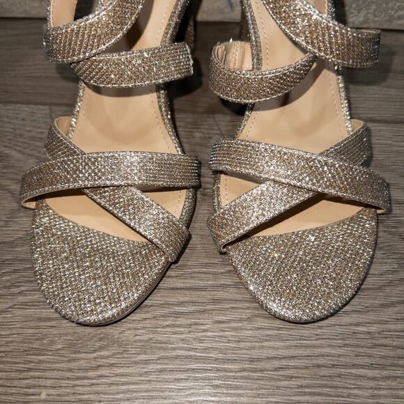 Maripe Gold Elissa Glitter Metallic Heels Size‎ 6.5 - Picture 3 of 8
